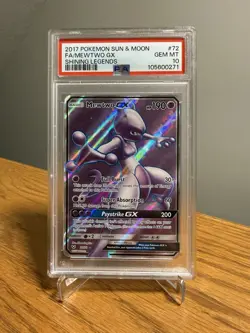 Pokemon Mewtwo GX 72/73 Shining Legends Full Art Holo PSA 10 2017 Eng - Image 1