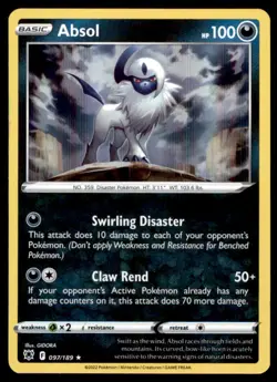 Absol 097/189 Holo Rare Astral Radiance Pokemon Holo Near Mint - Image 1