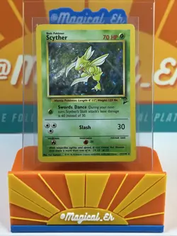 Scyther #17 Holo Rare Pokemon TCG 2000 Base Set 2 Unlimited MP Moderately Played - Image 1