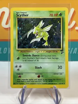 Scyther #17 Holo Rare Pokemon TCG 2000 Base Set 2 Unlimited MP Moderately Played - Image 3