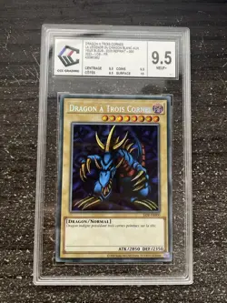 CARTE YU-GI-OH! DRAGON A TROIS CORNES LOB-FR000 CCC PCA 9.5 NEUF FR - Image 1