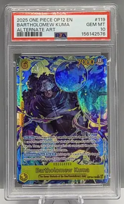 2025 One Piece OP12-119 Legacy of The Master Bartholomew Kuma Alt Art PSA 10 EN - Image 1