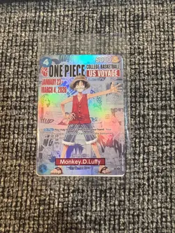 One Piece Monkey.D.Luffy College Basketball US Voyage Promo Card - IN HAND - Image 1