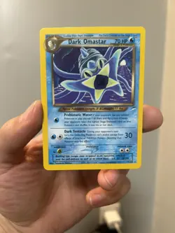 LP/NM Dark Omastar 19/105 Team Rocket -Vintage Pokemon Card – Clean NM/LP Copy - Image 1