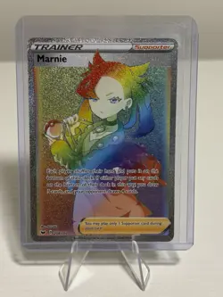 Pokemon Marnie Trainer Sword & Shield Rainbow Secret Rare Card 208/202 - Image 1