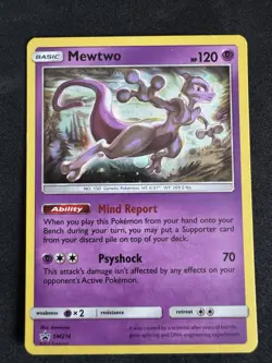 Pokemon TCG Mewtwo SM214 NM Holo Black Star Promo TCG Card Sun Moon - Image 1
