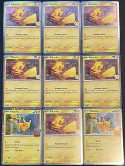 Pokemon TCG Pikachu 9 Card Promo Lot NM-Mint - Image 1