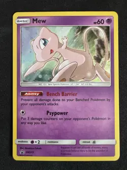 Pokemon Mew TCG Sun Moon SM215 Holo Promo Card Near Mint - Image 1