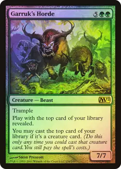 MTG FOIL Garruk's Horde - Magic 2012 #176 - Image 1