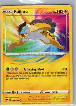 Raikou 050/185 SWSH04: Vivid Voltage - Pokemon Card - NM - Image 1