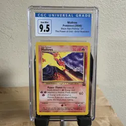 Pokemon Black Star Promo 21 Moltres CGC New CGC 10 ERROR! Vintage 2000 WOTC C35 - Image 1