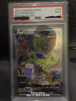 Pokemon TCG: Tyranitar V Full Art 155/163 Swsh05: Battle Styles Holo - Image 1