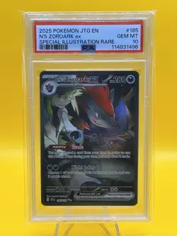 2025 Pokemon JTG EN 185 N'S ZOROARK EX Special Illustration Rare PSA 10 Gem Mint - Image 1