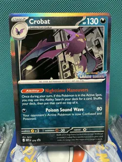 Crobat MEP 076Prerelease Stamped Pokemon TCG: Chaos Rising NM/MP/DMG LOOK 2815 - Image 1