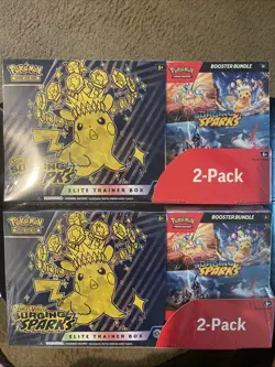 Pokemon Surging Sparks ETB + Booster Bundle Costco - Sealed - Lot of 2 - Image 1