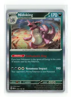 Nidoking #034/165 SV Scarlet & Violet 151 Holo Rare Pokemon TCG NM - Image 1