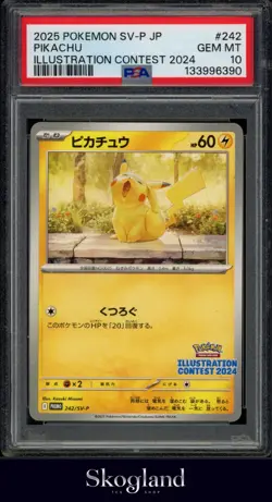 2025 POKEMON SV-P JP PIKACHU ILLUSTRATION CONTEST 2024 #242 PSA 10 GEM MT - Image 1