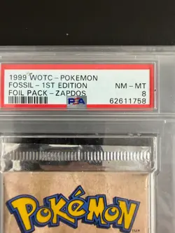 1999 WOTC - POKEMON FOSSIL - 1ST EDITION FOIL PACK - ZAPDOS NM-MT PSA 8 - Image 2