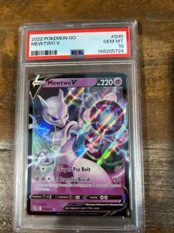 POKEMON 2022 Go MEWTWO V #030 PSA 10 Gem Mint RARE - Image 1