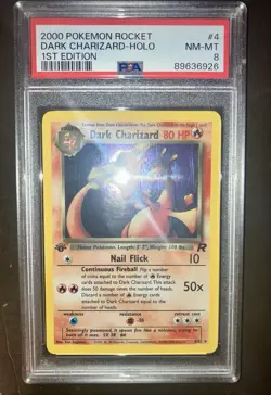2000 POKEMON ROCKET 1ST EDITION #4 DARK CHARIZARD-HOLO PSA 8 - Image 3
