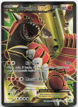 Pokemon TCG Groudon EX (150 Full Art) XY - Primal Clash Ultra Rare 150/160 Holo - Image 1