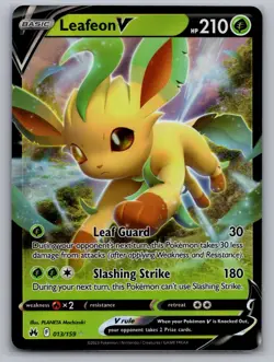 Leafeon V 013/159 Holo V Rare Crown Zenith Pokemon Holo Near Mint - Image 1