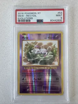 2016 Pokemon Evolutions Mew Reverse Holo Rare PSA 9 - Image 1
