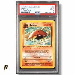 1999 Pokemon Fossil Kabuto 1st Edition 50/62 Uncommon PSA 9 - Image 1