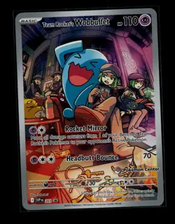 Team Rocket's Wobbuffet 203 Scarlet & Violet Promo Pokemon center exclusive NM - Image 1