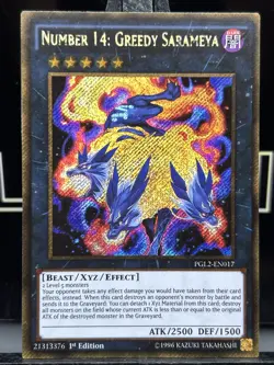 Yu-Gi-Oh Card - PGL2-EN017 - NUMBER 14: GREEDY SARAMEYA (Nm/ rare holo) - Image 3