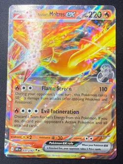 Team Rocket's Moltres ex 031/182 | Destined Rivals | Double Rare Pokemon Card NM - Image 1