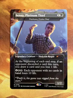 MTG Borderless Benny, Platinum Thief - Tinybones, Trinket Thief SLD: X Fallout® - Image 1