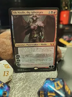 MTG Ob Nixilis, the Adversary - Foil art - Streets of New Capenna #206/281 - Image 1