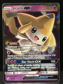 Jirachi GX 79/236 SM Unified Minds GX Rare Holo Holo Pokemon Card LP - Image 1