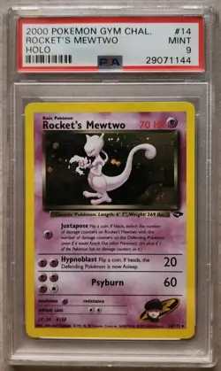 2000 POKEMON GYM CHALLENGE HOLO #14 ROCKET'S MEWTWO PSA 9 - Image 1