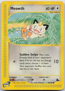 Mauzi/Meowth 78/144 E-Reader - Skyridge - EN - PL - Pokemon TCG Karte - Image 1