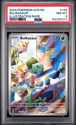 BULBASAUR 143/142 PSA 8 ILLUSTRATION RARE SCR EN-STELLAR CROWN POKEMON ENGLISH - Image 1