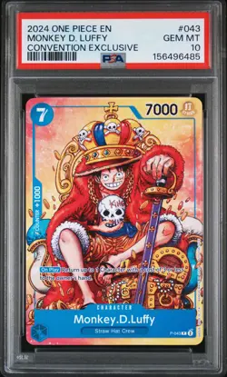 2024 ONE PIECE PROMOS CONVENTION EXCLUSIVE #043 MONKEY D. LUFFY PSA 10 - Image 1