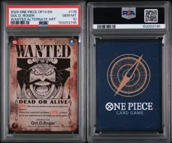 2025 One Piece OP13 EN Gold D. Roger Wanted AA PSA Gem MT 10 - Image 5