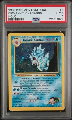 2000 POKEMON GYM CHALLENGE 5 GIOVANNI'S GYARADOS HOLO - PSA 6 - Image 2