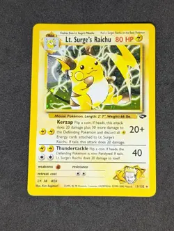 Pokemon TCG Lt. Surge's Raichu 11/132 Gym Challenge Holo Unlimited Rare MP - Image 1