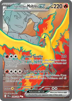 Team Rocket's Moltres ex 208/182 Ultra Rare Destined Rivals Pokemon Near Mint - Image 1