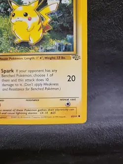Pikachu 60/64 Jungle Set Base Set Non Holo Pokemon Red Cheeks Vintage - Image 4