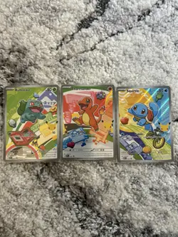 Pokemon First Partner Illustration Collection Series 1 Kanto Gen 1 Starters Set - Image 1