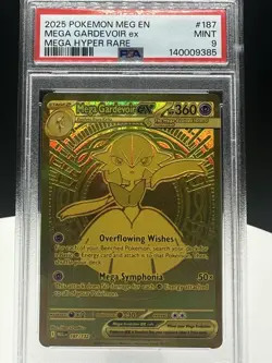 2025 POKEMON MEG EN-MEGA EVOLUTION MEGA HYPER RARE #187 MEGA GARDEVOIR EX PSA 9 - Image 3