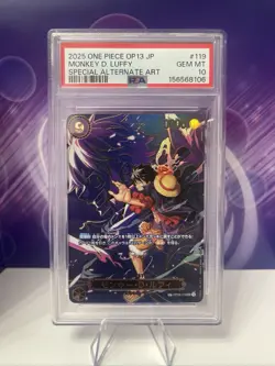 2025 ONE PIECE JAPANESE OP13-CARRYING ON HIS WILL #119 MONKEY D. LUFFY PSA 10 - Image 1