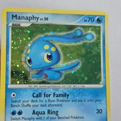 Pokemon Manaphy Diamond & Pearl Holo Swirl Rare 9/130 English Vintage Card - Image 4