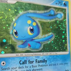 Pokemon Manaphy Diamond & Pearl Holo Swirl Rare 9/130 English Vintage Card - Image 5