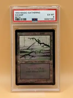 Swamp (C) – MTG Beta (1993) – PSA 6 EX-MT – Magic the Gathering - Image 1