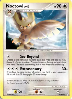 Noctowl 34/130 Diamond and Pearl Pokemon Card TCG - Image 1